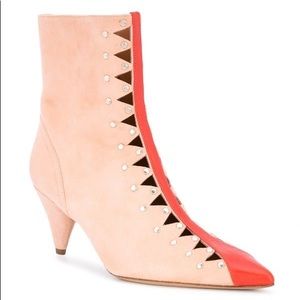 Rachel Comey stud-embellished boots pink & red